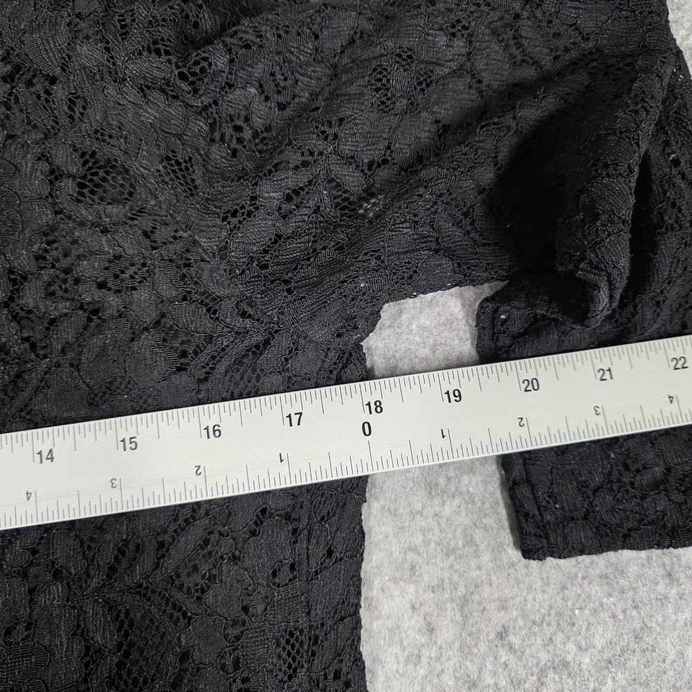 Dana Buchman Little Black Dress Lace sz 12 Floral Cocktail Whimsigoth Romance - Picture 5 of 7